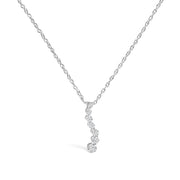Bids.com .925 Sterling Silver 1/4 Cttw Lab Grown Diamond Journey Pendant Necklace - 18" Inches Necklaces White Smoke White.Sterling Silver / 18