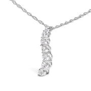 Bids.com .925 Sterling Silver 1/4 Cttw Lab Grown Diamond Journey Pendant Necklace - 18" Inches Necklaces White Smoke White.Sterling Silver / 18