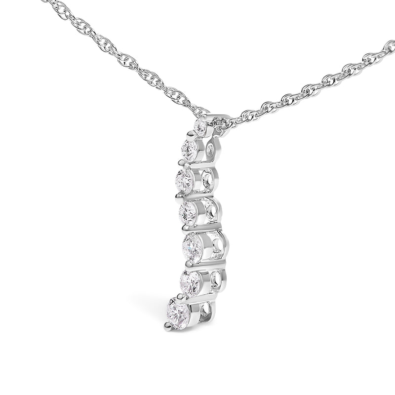 Bids.com .925 Sterling Silver 1/4 Cttw Lab Grown Diamond Journey Pendant Necklace - 18" Inches Necklaces White Smoke White.Sterling Silver / 18