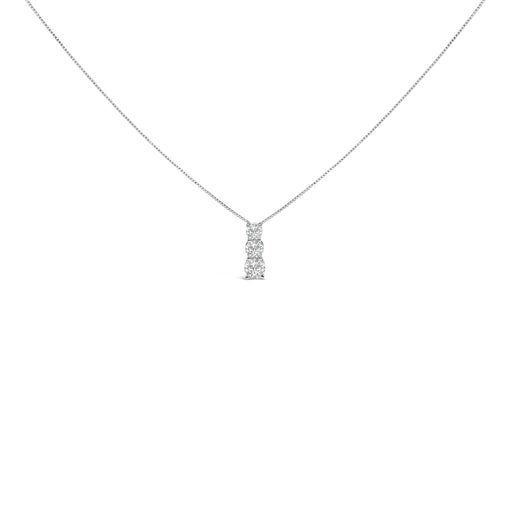 Bids.com 14K White Gold 1/2 Cttw Lab Grown Diamond Three Stone Pendant Necklace Necklaces White Smoke White.Gold / 18