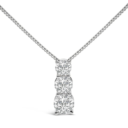 Bids.com 14K White Gold 1/2 Cttw Lab Grown Diamond Three Stone Pendant Necklace Necklaces White Smoke White.Gold / 18,Yellow.Gold / 18