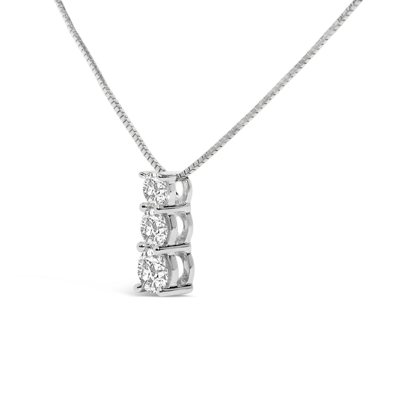 Bids.com 14K White Gold 1/2 Cttw Lab Grown Diamond Three Stone Pendant Necklace Necklaces White Smoke White.Gold / 18,Yellow.Gold / 18