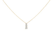 Bids.com 14K White Gold 1/2 Cttw Lab Grown Diamond Three Stone Pendant Necklace Necklaces White Smoke Yellow.Gold / 18
