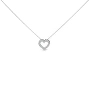 Bids.com 14K White Gold 1/2 Carat Lab Grown Diamond Heart Shape Pendant Necklace Necklaces White Smoke White.Gold / 18