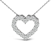 Bids.com 14K White Gold 1/2 Carat Lab Grown Diamond Heart Shape Pendant Necklace Necklaces White Smoke White.Gold / 18,Yellow.Gold / 18