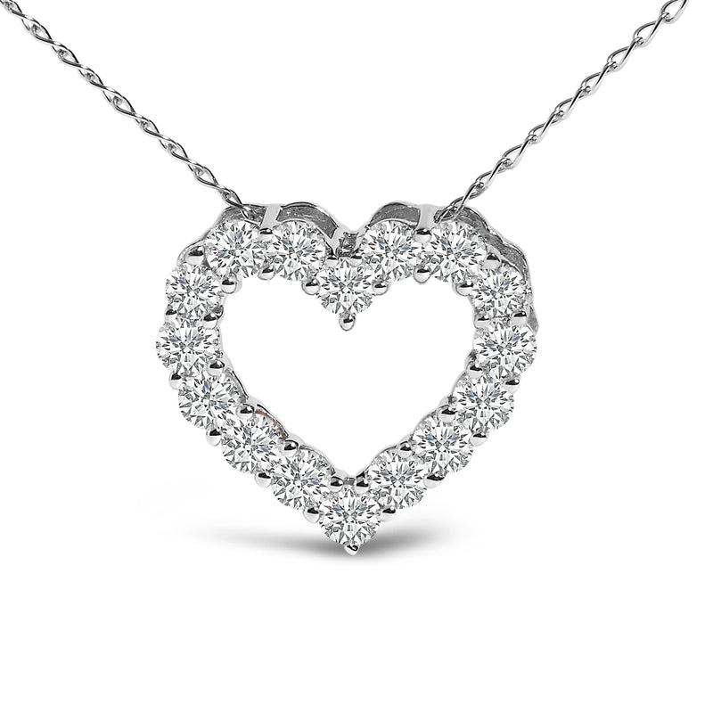 Bids.com 14K White Gold 1/2 Carat Lab Grown Diamond Heart Shape Pendant Necklace Necklaces White Smoke White.Gold / 18,Yellow.Gold / 18