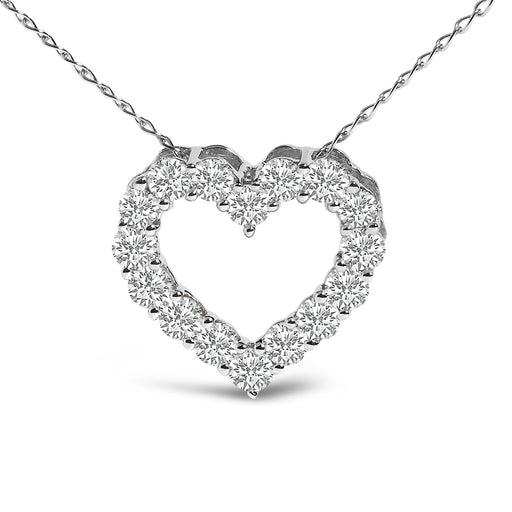 Bids.com 14K White Gold 1/2 Carat Lab Grown Diamond Heart Shape Pendant Necklace Necklaces White Smoke White.Gold / 18,Yellow.Gold / 18