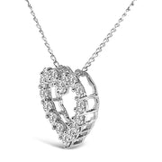 Bids.com 14K White Gold 1/2 Carat Lab Grown Diamond Heart Shape Pendant Necklace Necklaces White Smoke White.Gold / 18,Yellow.Gold / 18