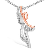 Bids.com 14K Rose Gold Plated Sterling Silver 1/10 Cttw Diamond Angel Pendant Necklace Necklaces White Smoke WhiteRose.Sterling Silver / 18