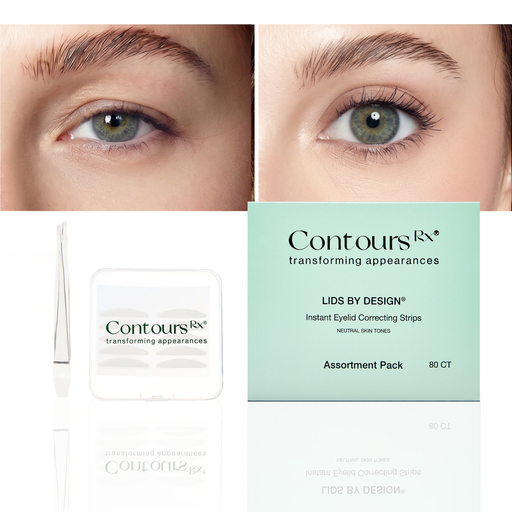 Contours Rx Lids By Design Assortment Pack Eyelid Lift Kit White Smoke 1 Pack,2 Packs,3 Packs