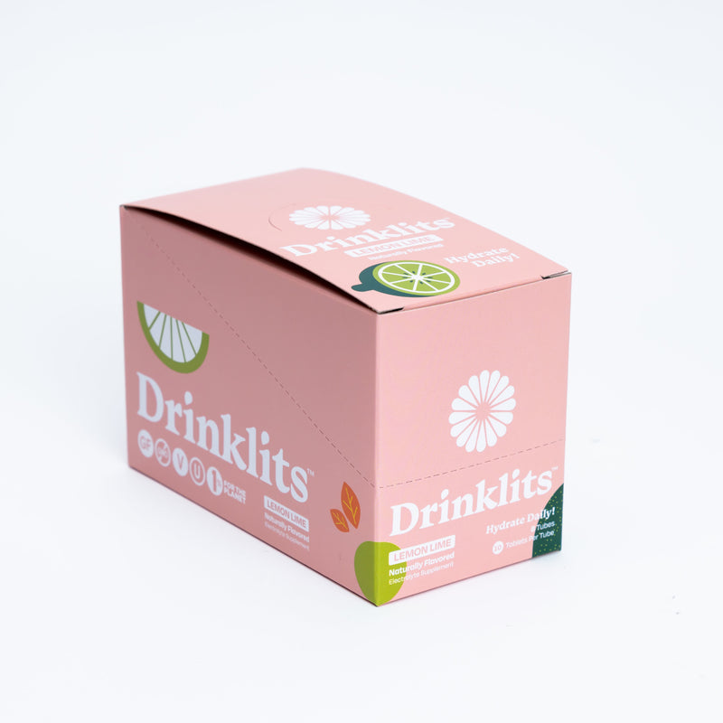 Drinklits LEMON-LIME Electrolyte Tablets for Daily Hydration (8 Tubes, 80 Servings) Hydration Electrolyte Tablets White Smoke