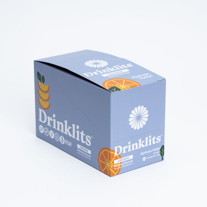Drinklits ORANGE Electrolyte Tablets for Daily Hydration (8 Tubes, 80 Servings) Hydration Electrolyte Tablets Light Slate Gray