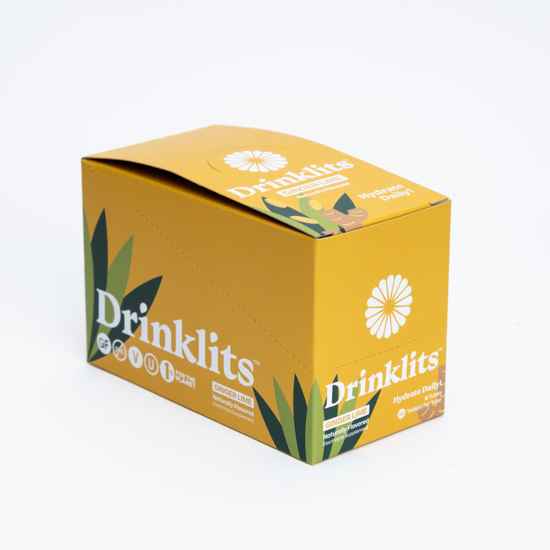 Drinklits GINGER-LIME Electrolyte Tablets for Daily Hydration (8 Tubes, 80 Servings) Hydration Electrolyte Tablets White Smoke