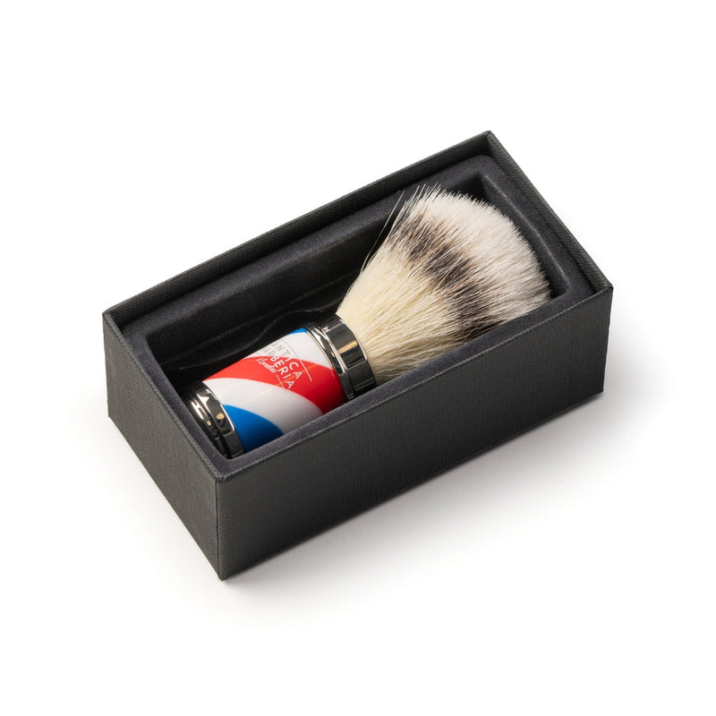 Antica Barberia Mondial US Barbiere Special Collection Shaving Brush with EcoSilvertip Synthetic Shaving Brushes White Smoke