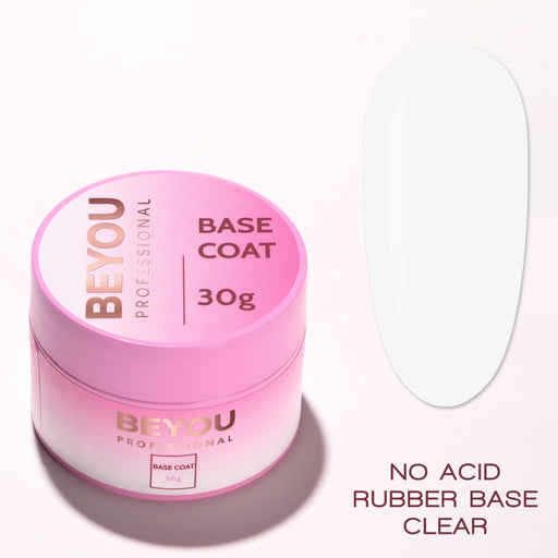nbmsupply BEYOU Professional Rubber Base Coat No Acid Base Clear 30ml BRBC0330 White Smoke