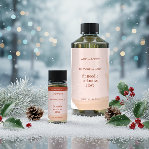 Aroma360 Pinecones & Holly Oil Gray Pro-Pod™ / 30mL,Regular / 30mL,Regular / 120mL,Regular / 500mL