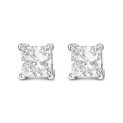 Bids.com 14K White Gold 1.0 Cttw Princess Cut Lab Grown Diamond Solitaire Stud Earrings (F-G Color, VS2-SI1 Clarity) Earrings White Smoke White.Gold / 1,White.Gold / 1.5