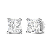 Bids.com 14K White Gold 1.0 Cttw Princess Cut Lab Grown Diamond Solitaire Stud Earrings (F-G Color, VS2-SI1 Clarity) Earrings White Smoke White.Gold / 1,White.Gold / 1.5,White.Gold / 2