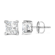 Bids.com 14K White Gold 1.0 Cttw Princess Cut Lab Grown Diamond Solitaire Stud Earrings (F-G Color, VS2-SI1 Clarity) Earrings White Smoke White.Gold / 1,White.Gold / 1.5,White.Gold / 2