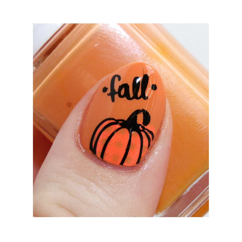 UberChic Beauty Hello Fall & Pumpkin Spice-02 Stamping Plate Dark Salmon
