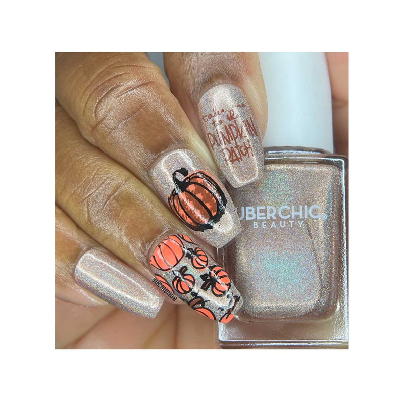 UberChic Beauty Hello Fall & Pumpkin Spice-02 Stamping Plate Rosy Brown