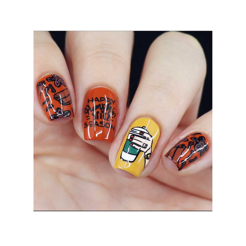 UberChic Beauty Hello Fall & Pumpkin Spice-02 Stamping Plate Tan