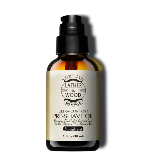 Lather & Wood Shaving Co Pre-Shave Oil - Sandalwood Men Grooming, Health White Smoke 1 oz