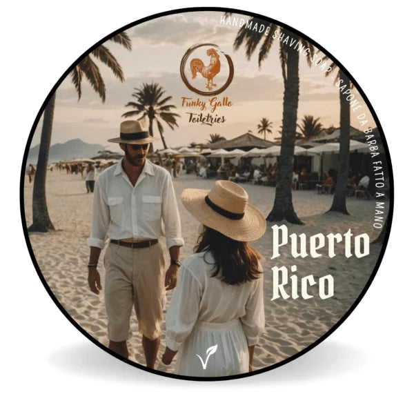 Funky Gallo Toiletries Funky Gallo Toiletries Puerto Rico Collection Shaving Set White Smoke Shaving Soap 120g
