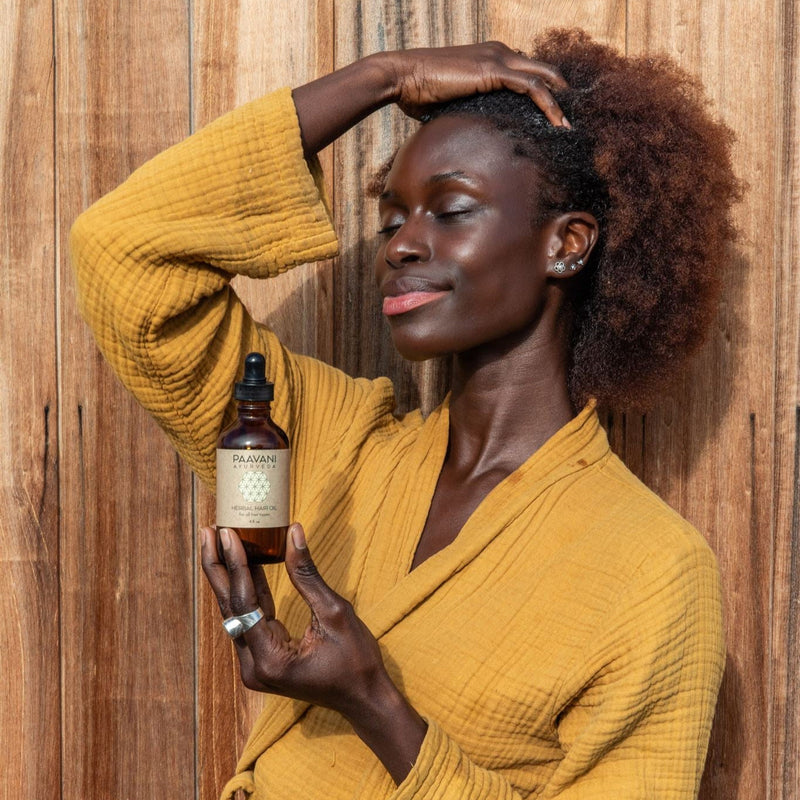 Paavani Ayurveda Herbal Hair Oil | Ayurvedic Scalp & Hair Treatment for Growth, Strength & Shine Sienna