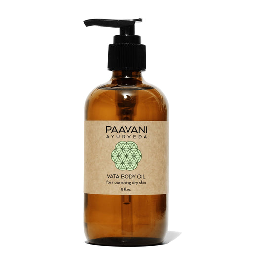 Paavani Ayurveda Vata Body Oil | Nourishing Ayurvedic Abhyanga Oil for Dry Skin variable White Smoke 8oz.