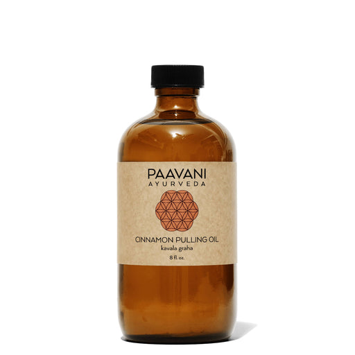 Paavani Ayurveda Cinnamon Pulling Oil | Ayurvedic Oil Pulling for Oral Health & Detoxification variable White Smoke 8 fl oz