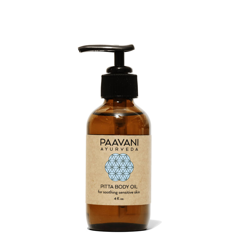 Paavani Ayurveda Pitta Body Oil | Cooling Ayurvedic Abhyanga Oil for Sensitive Skin variable White Smoke 4oz.