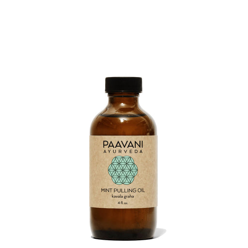 Paavani Ayurveda Mint Pulling Oil | Ayurvedic Oil Pulling for Oral Health & Detoxification White Smoke 4oz.