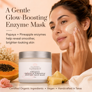 Glimmer Goddess® Organic Skin Care Organic Papaya Pineapple Enzyme Face Mask – Gentle Exfoliating Treatment Masks & Peels Bisque 2 oz. / Wash Off,4 oz. / Wash Off