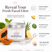 Glimmer Goddess® Organic Skin Care Organic Papaya Pineapple Enzyme Face Mask – Gentle Exfoliating Treatment Masks & Peels White Smoke 2 oz. / Wash Off,4 oz. / Wash Off