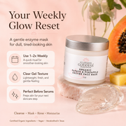 Glimmer Goddess® Organic Skin Care Organic Papaya Pineapple Enzyme Face Mask – Gentle Exfoliating Treatment Masks & Peels Bisque 2 oz. / Wash Off,4 oz. / Wash Off