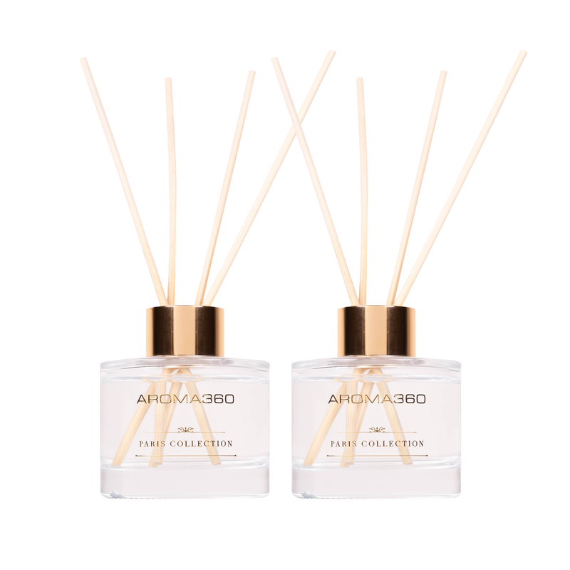 Aroma360 Paris Collection Reed Diffuser Duo Paris Collection White Smoke Dream On,Escapade,Chandelier,My Way,24K Magic