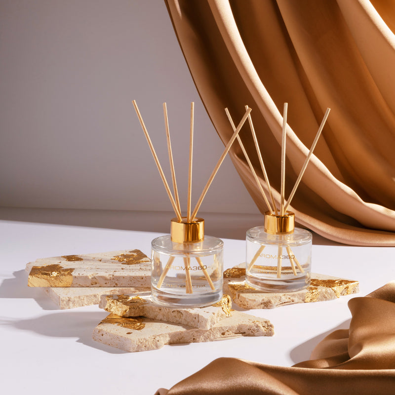 Aroma360 Paris Collection Reed Diffuser Duo Paris Collection Light Slate Gray Dream On,Escapade,Chandelier,My Way,24K Magic