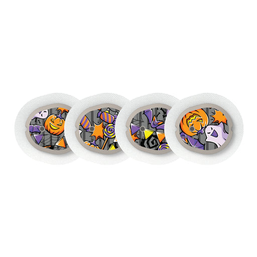 Peelz Party Halloween Designed for the DEXCOM G7 and Stelo Transmitter Peelz/Stickers White Smoke 4-pack (Set of 4 Stickers)