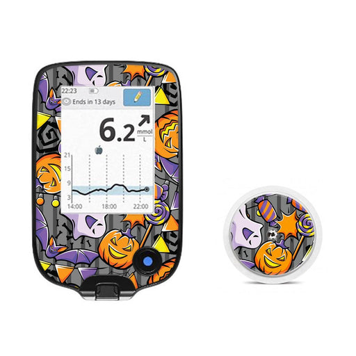 Peelz Party Halloween Freestyle Libre 2 Peelz/Stickers White Smoke Receiver + Sensor