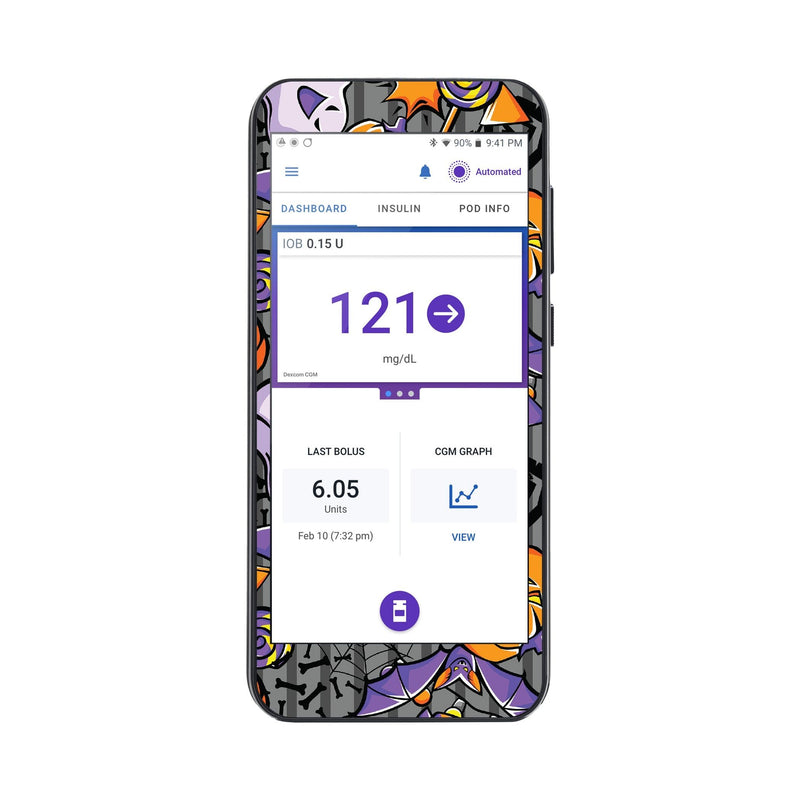 Peelz Party Halloween Sticker for Omnipod® 5 Controller – Pump Peelz Peelz/Stickers White Smoke