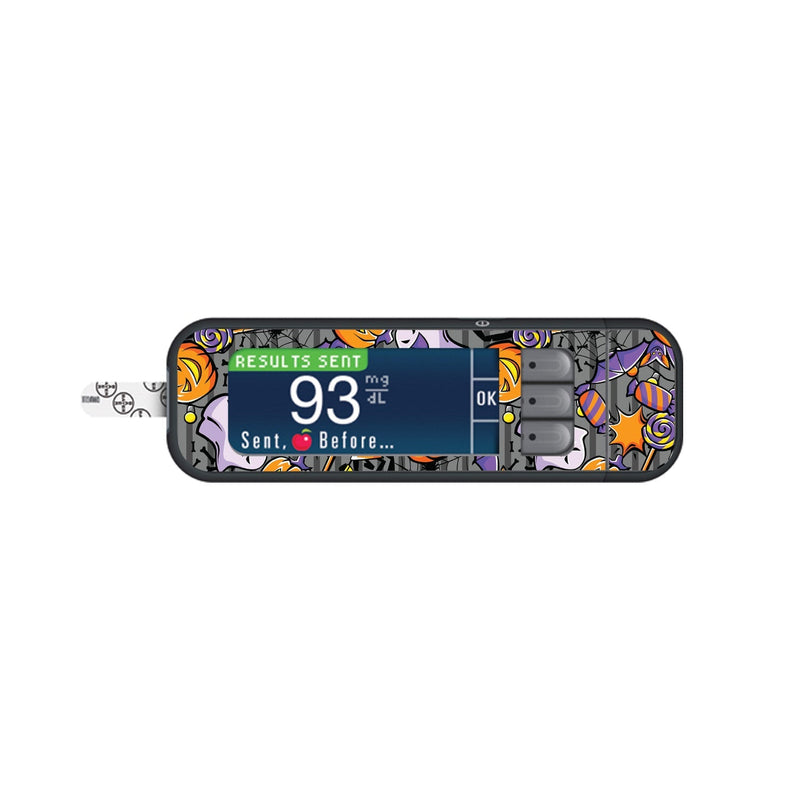 Peelz Party Halloween for Bayer Contour Next Glucometer Peelz/Stickers White Smoke