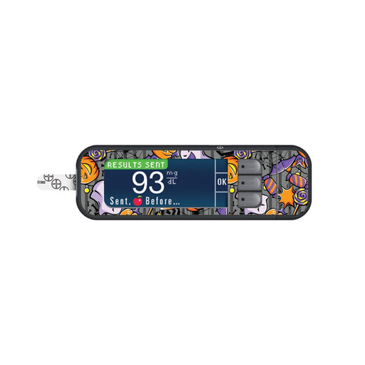Peelz Party Halloween for Bayer Contour Next Glucometer Peelz/Stickers White Smoke