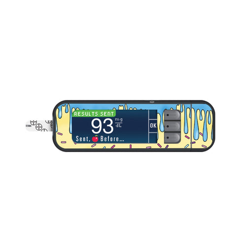 Peelz Party Slime Bayer Contour© Next One Glucometer Peelz/Stickers White Smoke