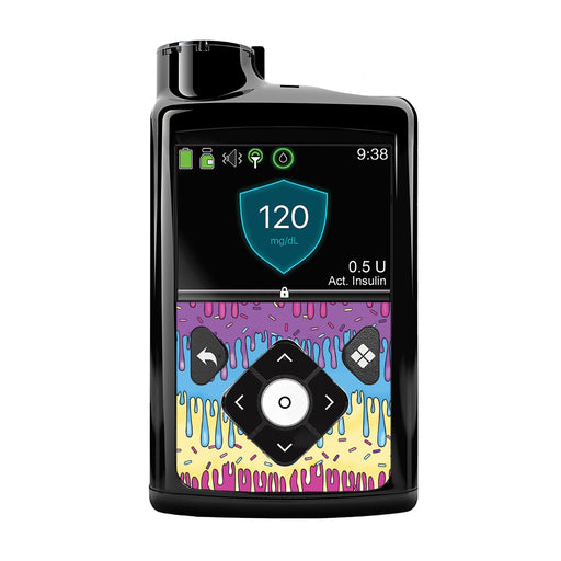 Peelz Party Slime Sticker for Medtronic MiniMed 770G & 780G Peelz/Stickers Black Whole System Peelz (front back + clip),Front Peelz