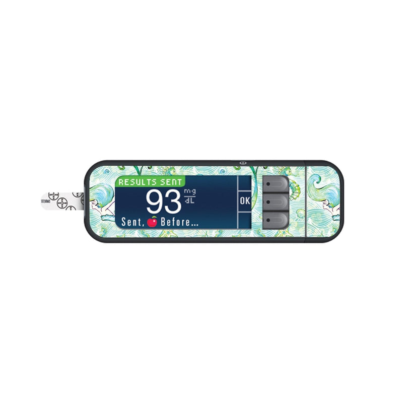 Peelz Pastel Mermaids Sticker for Bayer Contour Next Glucometer Peelz/Stickers White Smoke