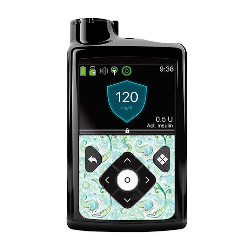 Peelz Pastel Mermaids Sticker for Medtronic MiniMed 770G & 780G Peelz/Stickers Black Whole System Peelz (front back + clip),Front Peelz