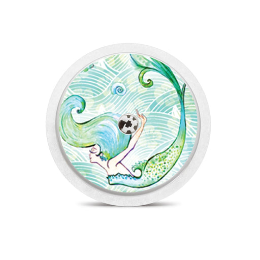 Peelz Pastel Mermaids for Freestyle Libre 2 Peelz/Stickers White Smoke Sensor Only