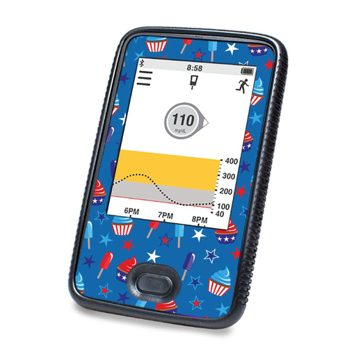 Peelz Patriotic Dessert Designed for DEXCOM G6 Touchscreen Receiver Peelz/Stickers White Smoke