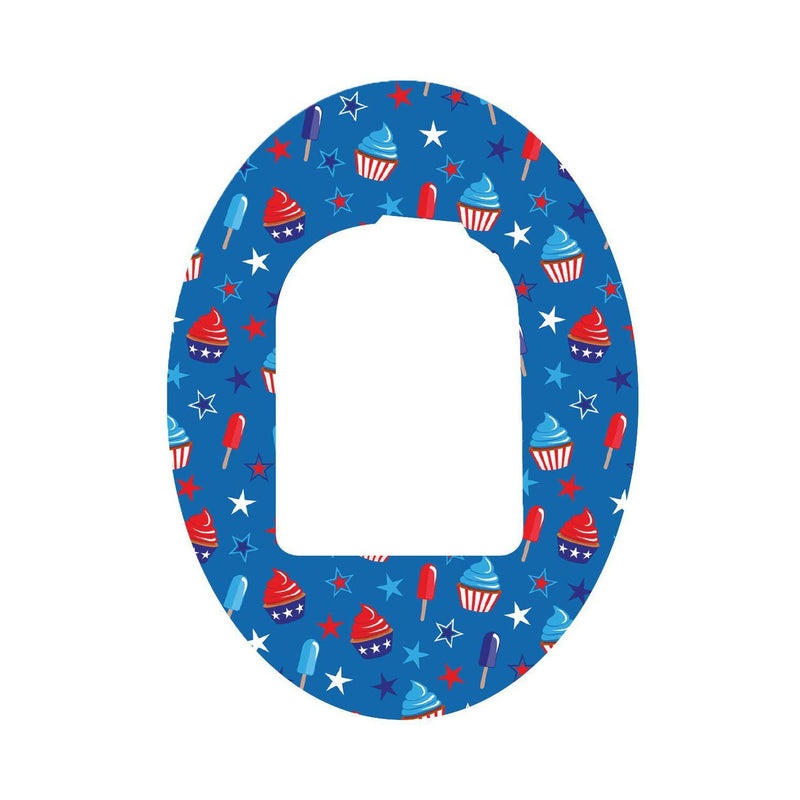 Peelz Patriotic Dessert Pod Patch Tape - Pump Peelz Patch Medical Tape White Smoke 1-Pack Omnipod Tape